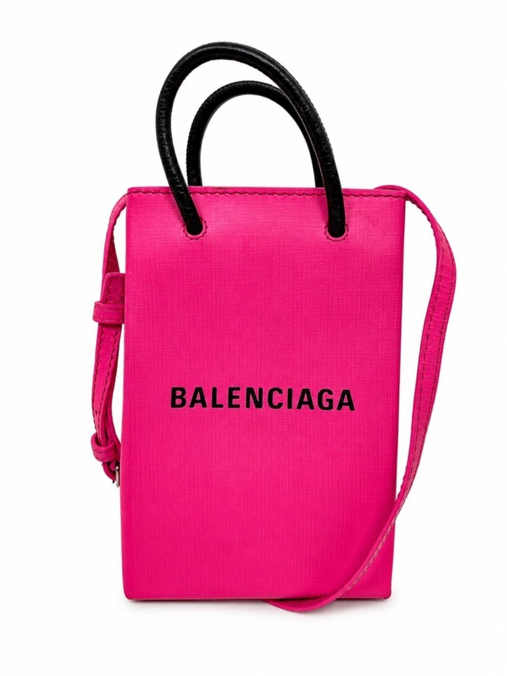 Balenciaga Mini Shopping Phone Bag in Pink